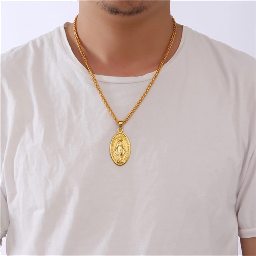 24 Karat Gold Plated Madonna Chain Necklace New - Picture 3 of 6